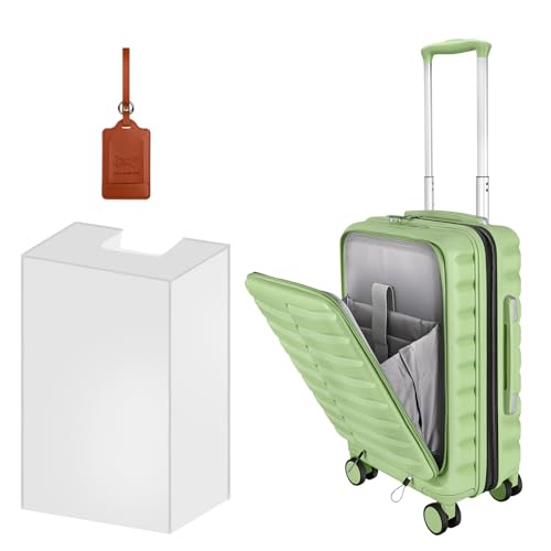 Lightweight Luggage with Spinner Wheels & YKK Zipper, 3-Piece Travel Suitcase ABS+PC Hardshell Luggage Set with TSA Lock, Light Avocado Green (20+24+28 inch)