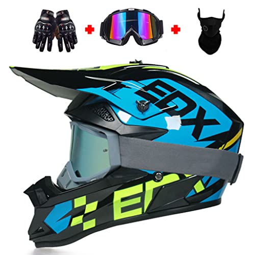 Adults Dirt Bike Helmets Motocross Full Face Helmet DOT/ECE Approved Perfect for Motocross Motorcycles, Dirt Bikes, ATV, MTB, Racing, Four Wheeler and Off Road Bike