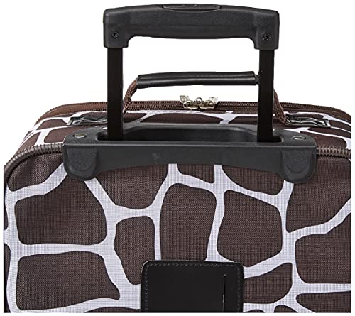 Rockland Fashion Softside Upright Luggage Set, Expandable, Kensington, Black and White, 2-Piece(14/19)