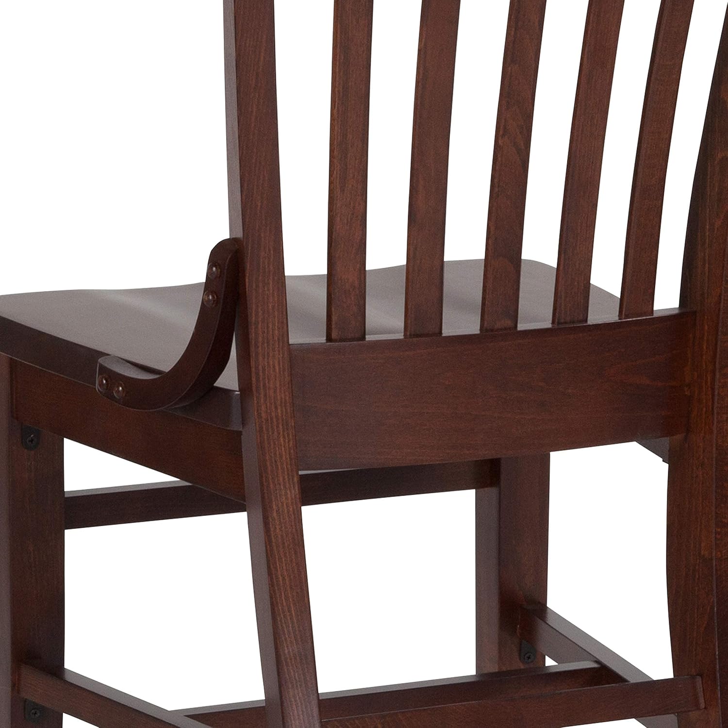 BizChair School House Back Walnut Wood Chair