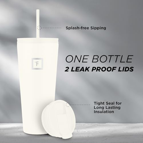 IRON °FLASK Classic Tumbler - Vacuum Insulated Stainless Steel Water Bottle, Double Walled, Drinking Cup, Insulated Travel Mug (Cotton Candy, 24 oz Solid Lid)