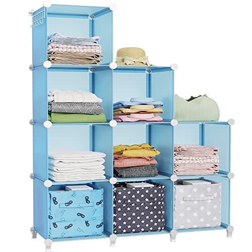 HOMIDEC Closet Organizers and Storage, 9 Cube Storage Organizer, Portable Closet Organizer Cubes Shelves for Clothes, Bedroom, Kids Room, Bathroom, Wardrobe, Garment Racks, Black
