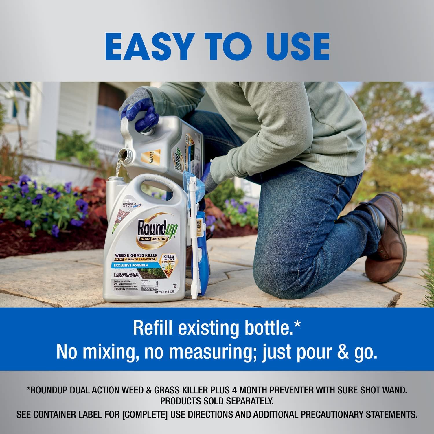 Roundup Dual Action Weed & Grass Killer Plus 4 Month Preventer Refill, 1.25 gal. (Pack of 2)