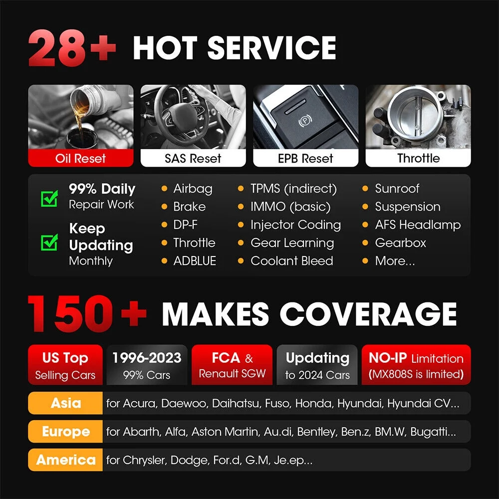 Autel MaxiCOM MK808K-BT Bidirectional Car Diagnostic Scanner Same as MK808BT PRO