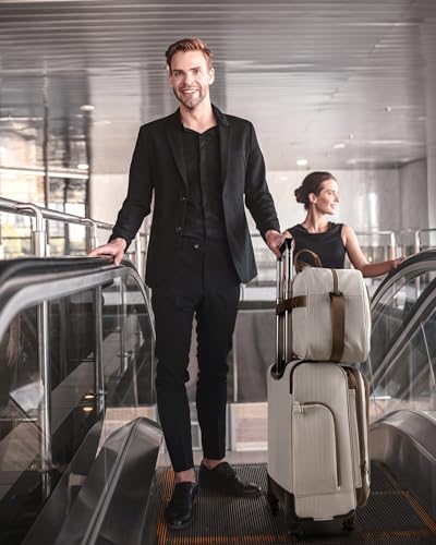 BAGSMART Carry-On Luggage Airline Approved, 20 inch Expandable Suitcase with Duffel bag, Softside Lightweight Suitcases with Spinner Wheels, Durable Travel Luggage, Carry-On Gray