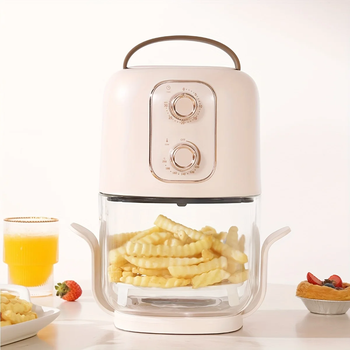 Air Fryer  2.4-quart 7-in-1 Air Fryer  Multi-function Visual Air Fryer  Quick And Easy Cooking Range  Home Electric Fryer  Kitchen Appliances 680W