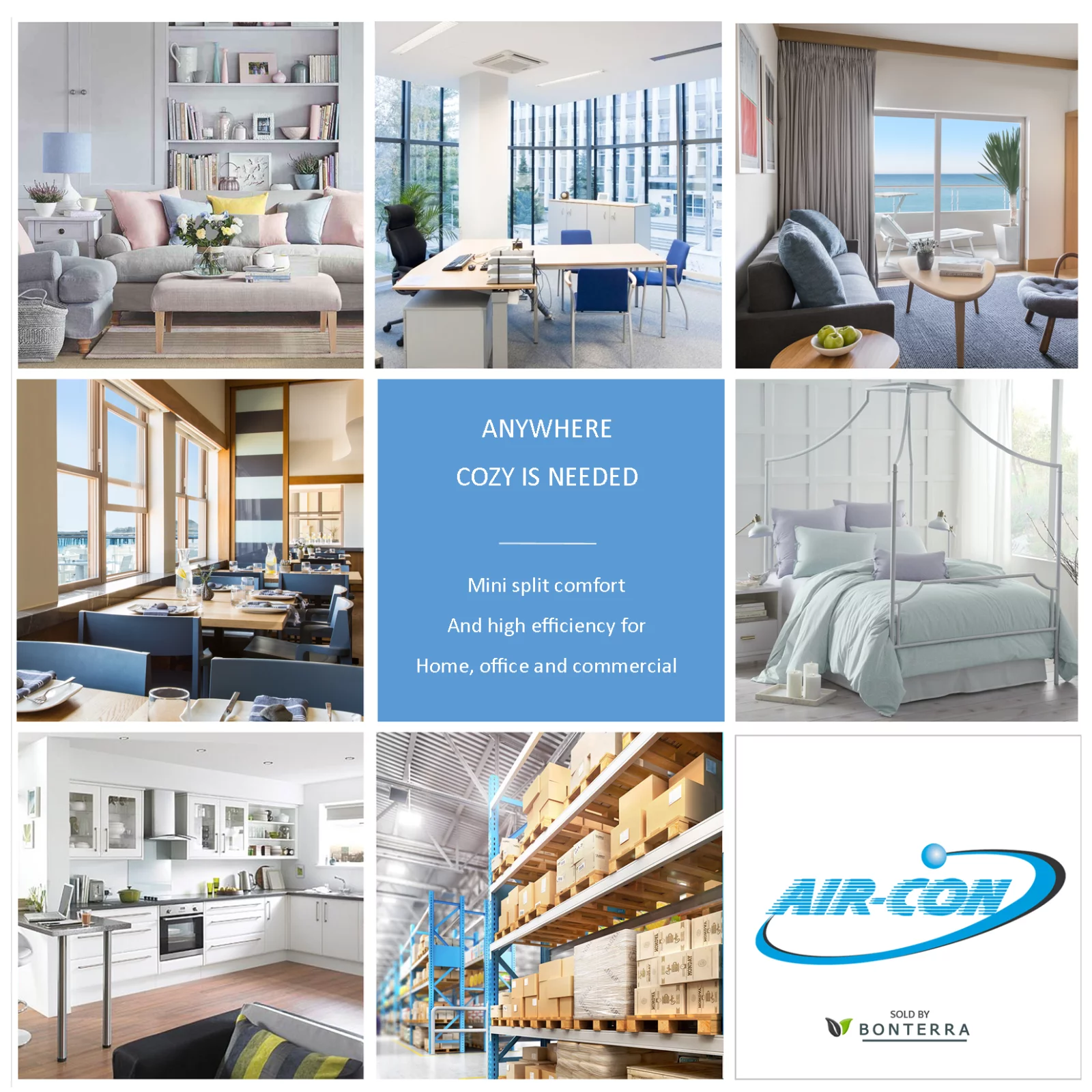 Air-Con 18000 BTU Mini Split Air Conditioner Heat Pump Ductless 18 Seer 220v