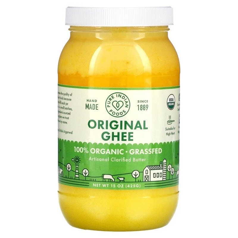 Pure Indian Foods, 100% Organic Grass-Fed Original Ghee, 15 oz