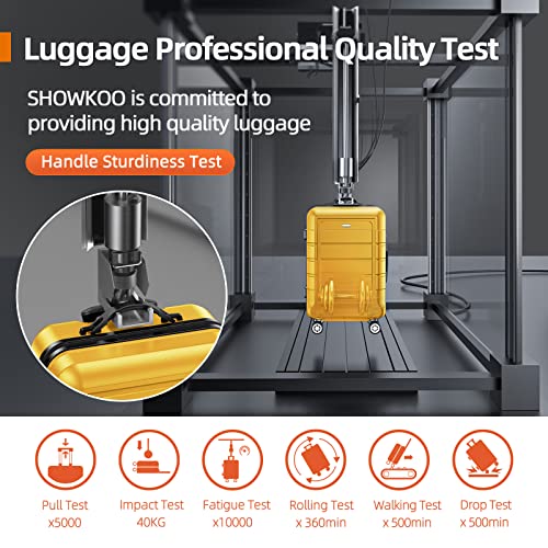 SHOWKOO Luggage Sets Expandable PC+ABS Durable Suitcase Double Wheels TSA Lock Black
