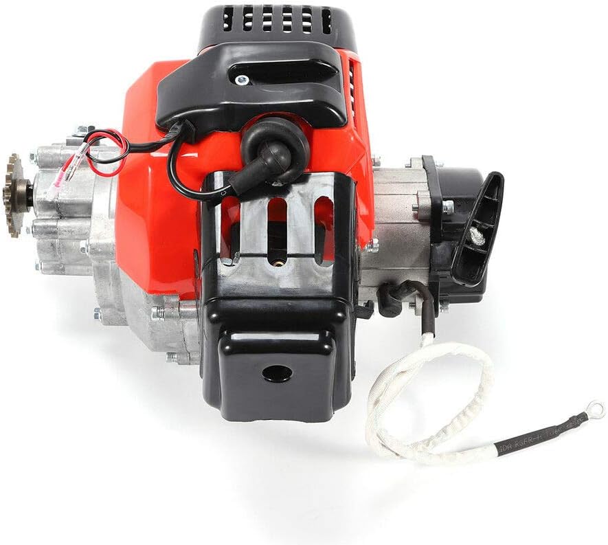 TFCFL 49CC 2-Stroke Engine Motor Single Cylinder Gas Engine Motor with Air-Cooled System Pocket Bike Replacement Engine