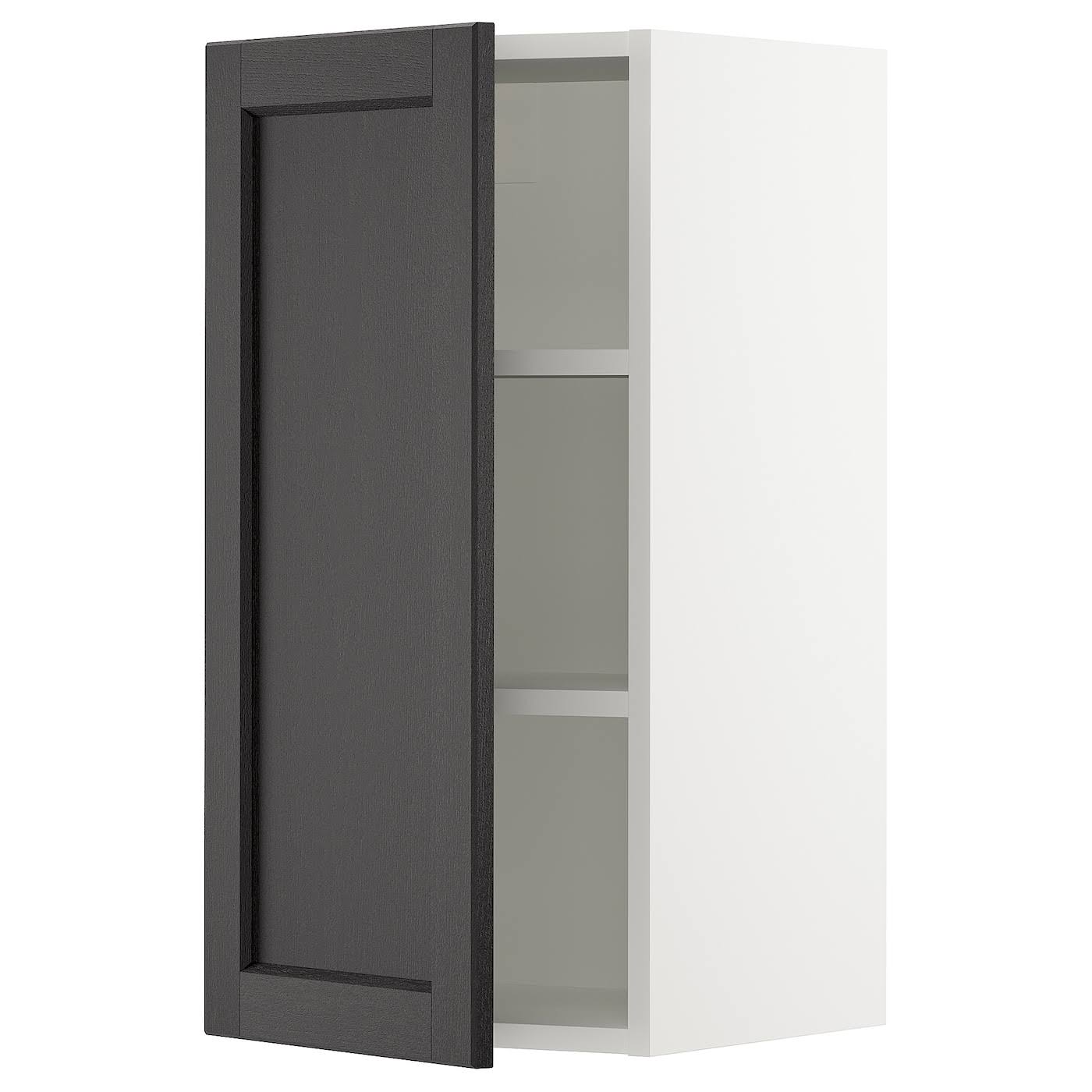 IKEA - SEKTION Wall Cabinet, white/Lerhyttan Black stained, 15x15x30