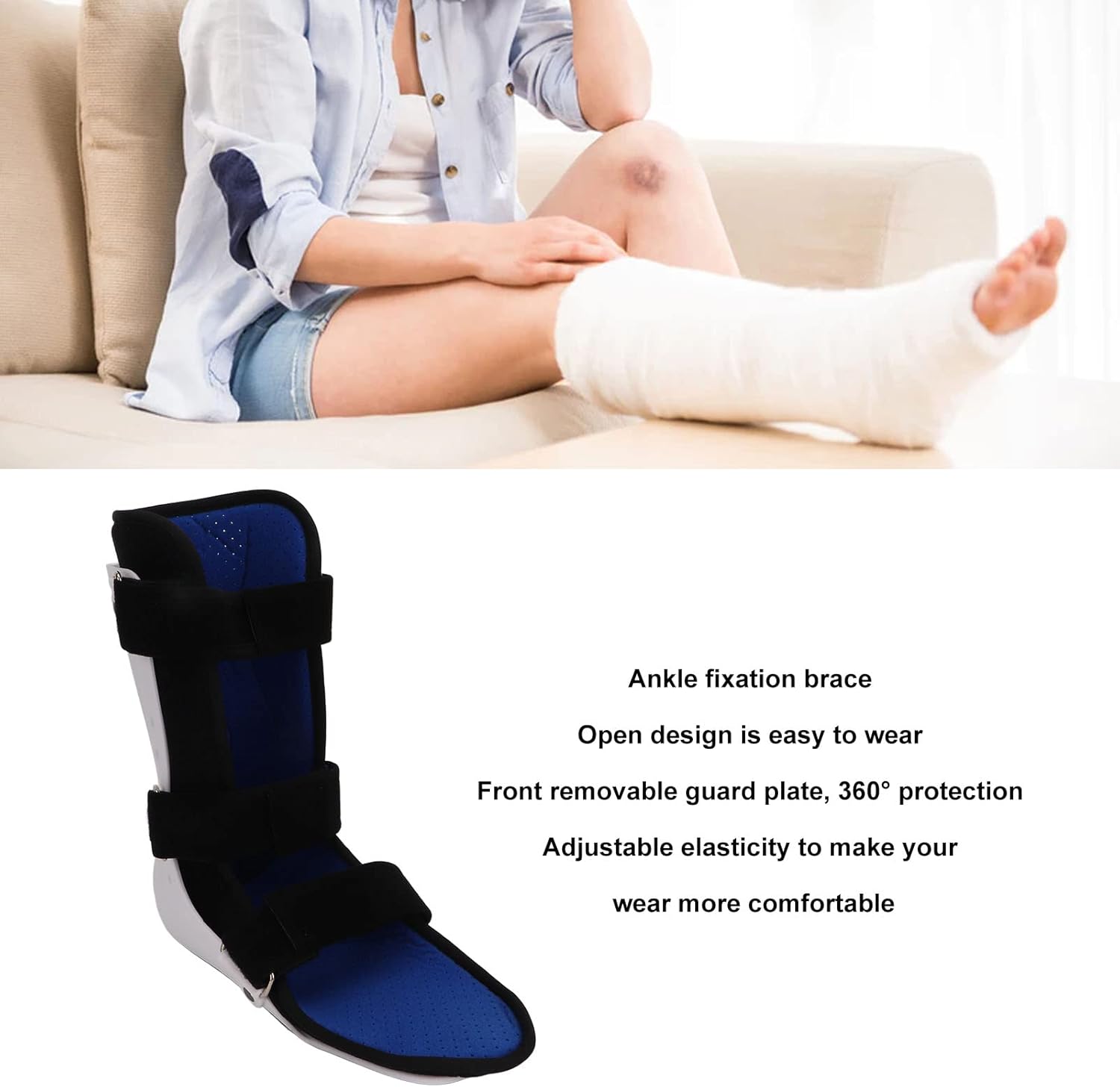 Walker Fracture Boot, Walking Boot, Ankle Fracture Brace, Walker Fracture Boot for Foot Support (Right Foot L)