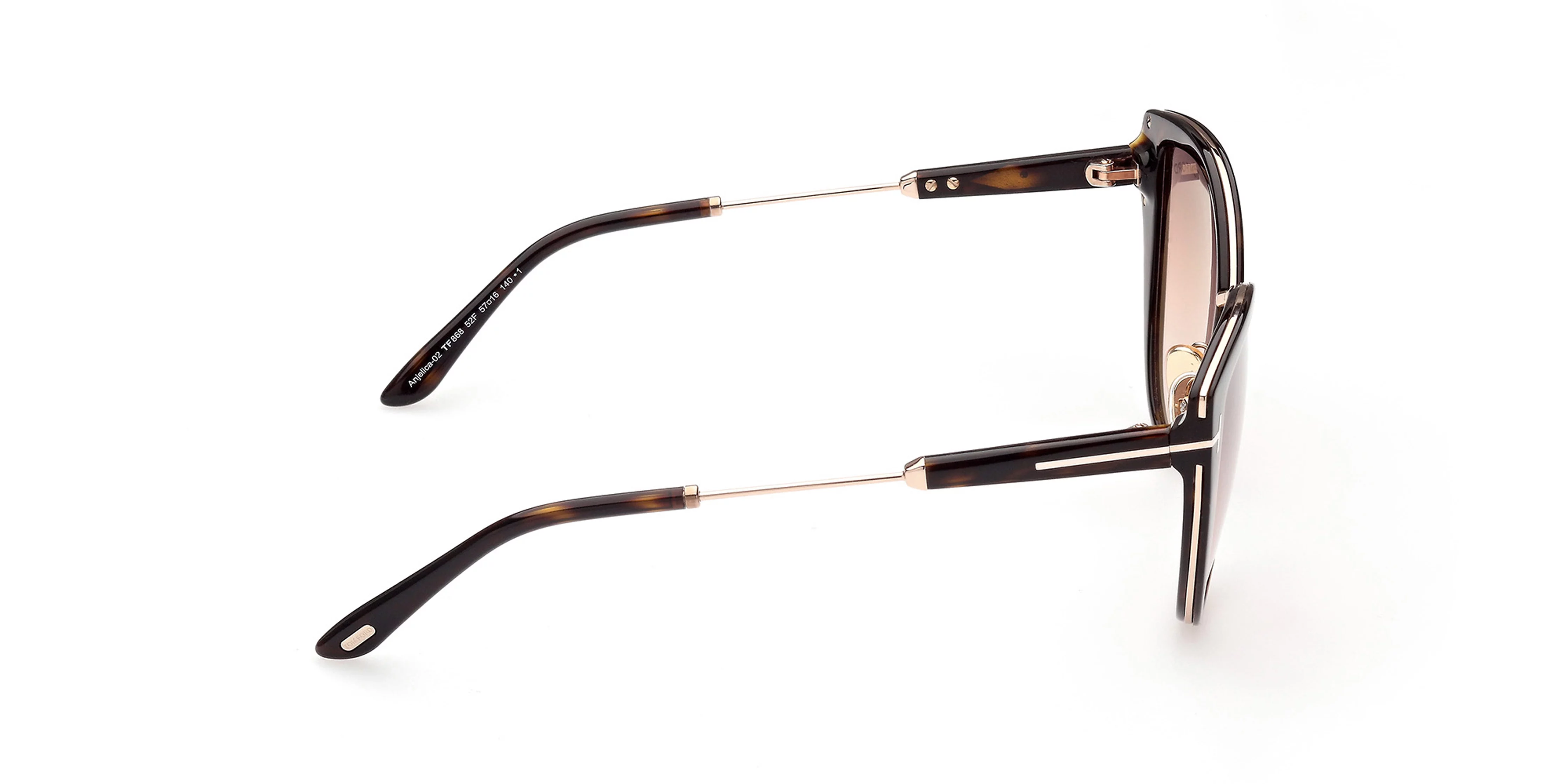 Sunglasses Tom Ford FT 0868 Anjelica- 02 52F Shiny Classic Dark Havana W. Rose G