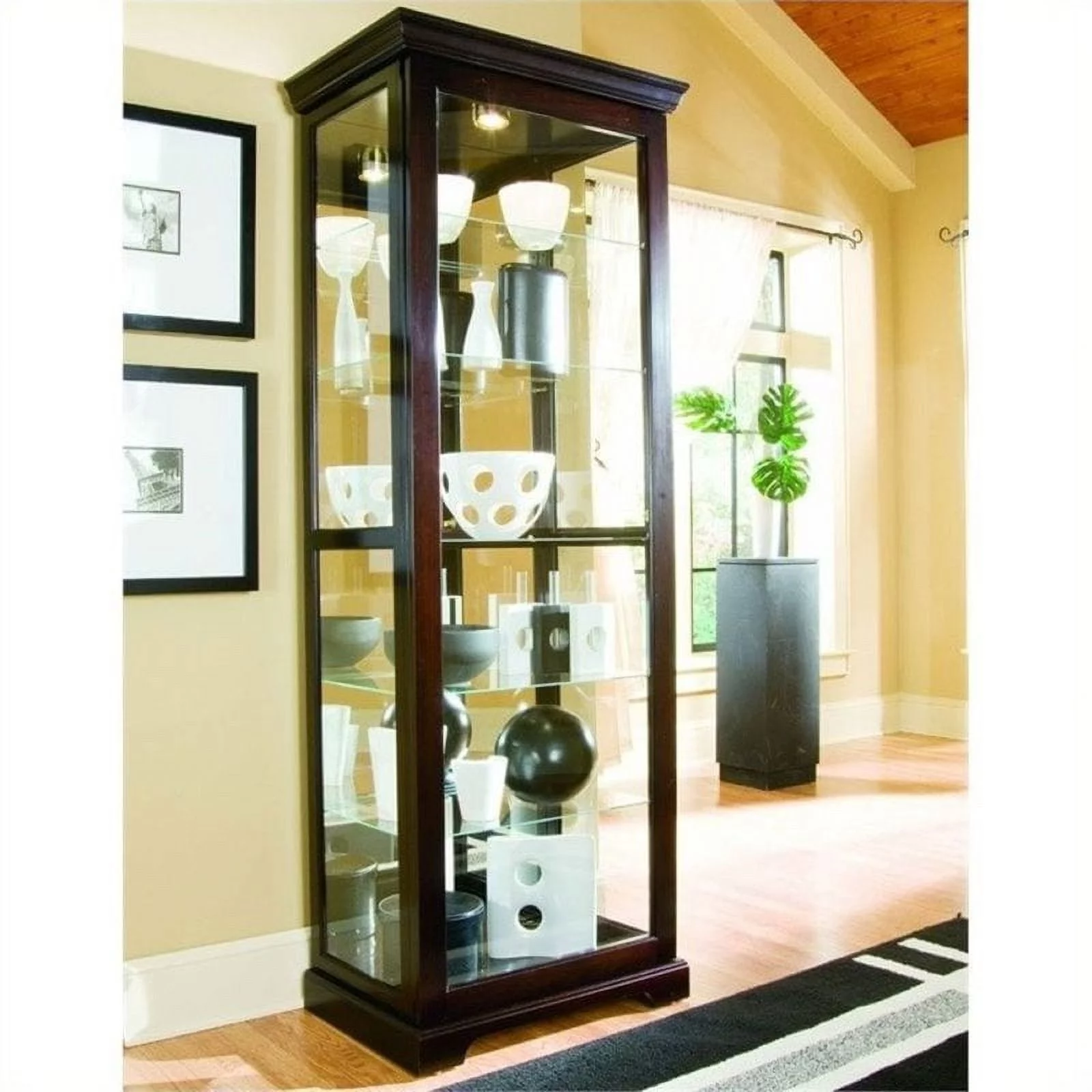 Beaumont Lane Curio Cabinet in Chocolate Cherry