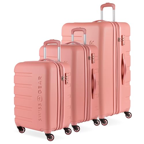 SwissGear 7366 Hardside Expandable Luggage with Spinner Wheels, White, Carry-On 19-Inch