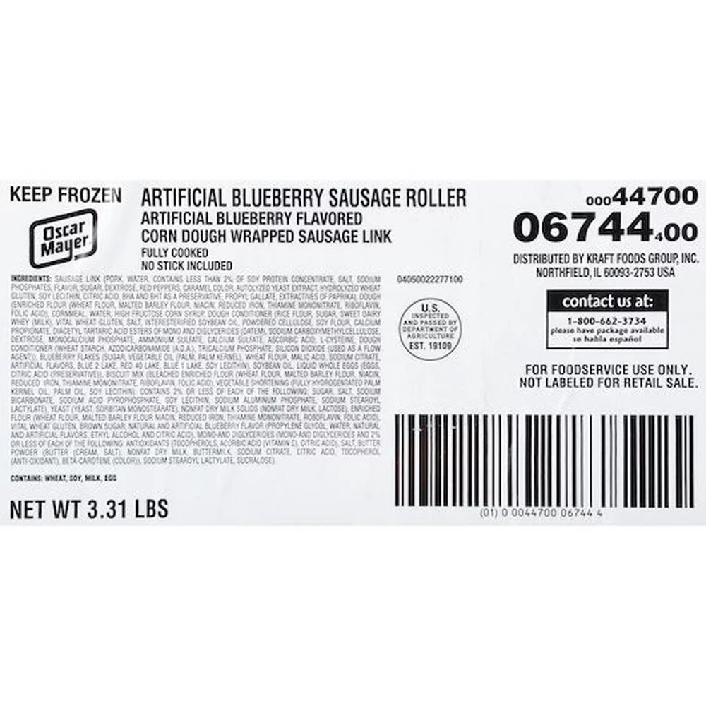Oscar Mayer Blueberry Enrobed Sausage Link, 3.31 Pound