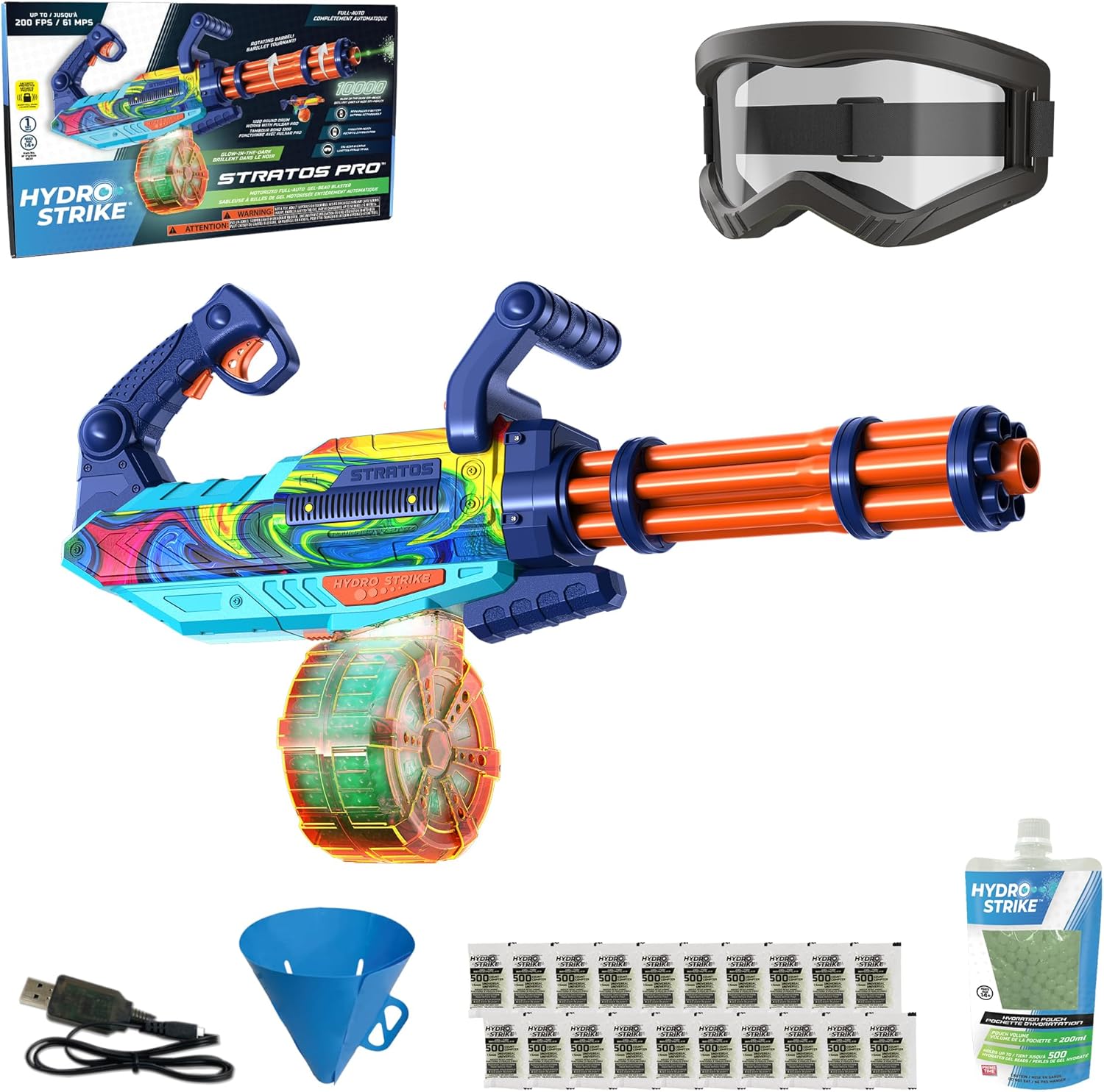 Stratos Pro Battery Gel Bead Blaster with Rotating Barrel 10000 Water Beads