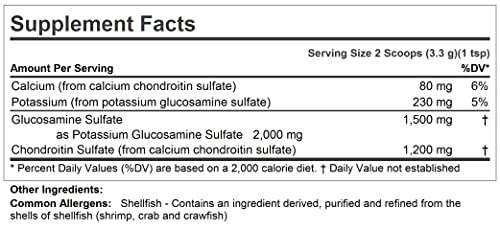 ANDREW LESSMAN Glucosamine 1500 Chondroitin 1200-180 Servings Bulk Powder – 100% Sulfate Form, Research Established Ingredients and Levels for Support of Healthy Joint Tissue. Highly Soluble Powder