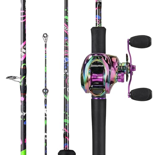 Sougayilang Fishing Rod and Reel Combo, Baitcasting/Spinning Combo, IM7 Graphite Blank Rods with EVA Handle