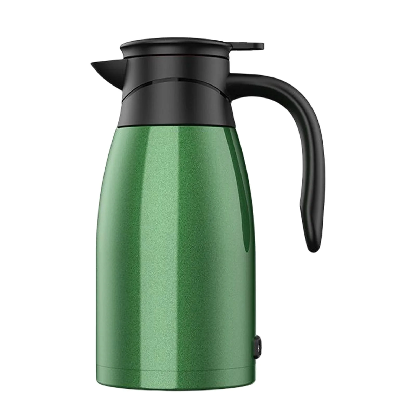 Portable 12V Car Kettle Boiler, Warmer Intelligent Temp Display Insulated Heated Water Boiler Heater Cup, for Tea Coffee Milk Camping. Green