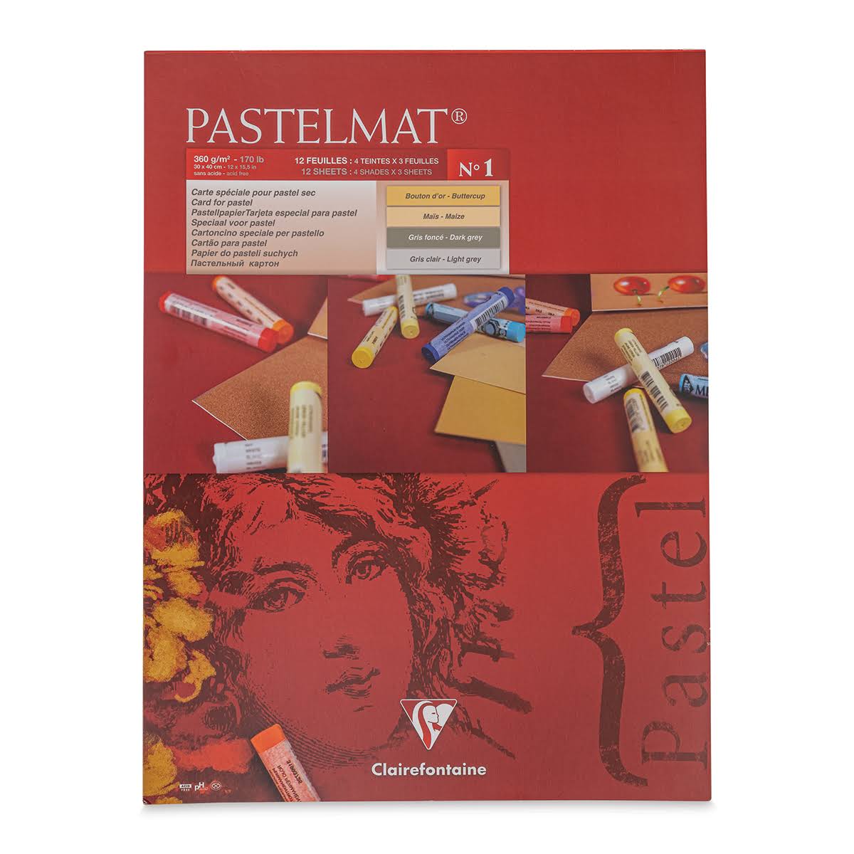 Clairefontaine : Red Label : Pastelmat Pad : 30x40cm : 12 Sheets 360gsm