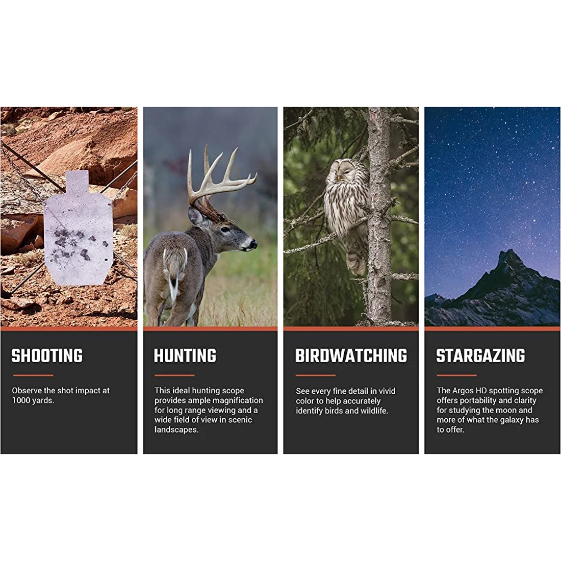 Athlon Optics Argos HD 20-60x85 Spotting Scope, 45 Degree Angle - Green/Black (314001)