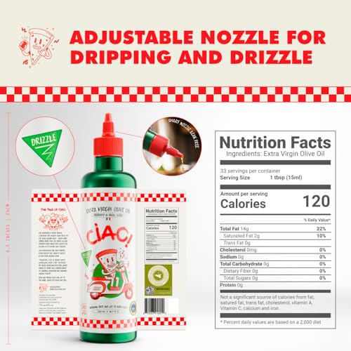 CIAO Sicilian Extra Virgin Olive Oil – First Cold-Pressed, High Polyphenol, Organic, Authentic Flavor, 16.9 Fl Oz