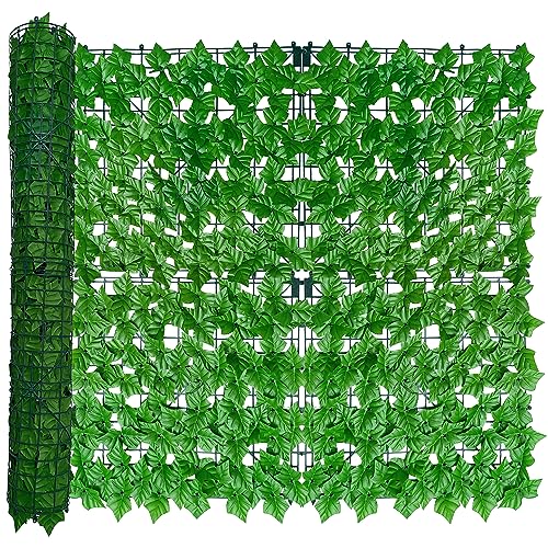 Artificial Ivy Privacy Fence Wall Screen,40X120 in UV-Anti Faux Greenery Backdrop Ivy Vine Leaf Hedges Fence Panels for Patio, Balcony, Garden, Backyard Indoor Outdoor Green Wall Decor