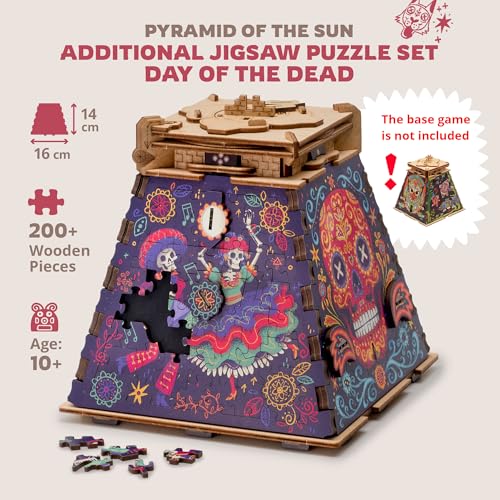 iDventure Cluepuzzle Pyramid of The Sun | Puzzle Box with Jigsaw Puzzle | Escape Room Game | Treasure Box | 3D Wooden Puzzle | Sequential Puzzles Puzzle Box Adults and 10+ | Money Gift Box