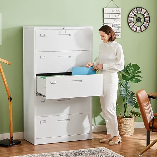 Letaya 3 Drawer File Cabinets with Lock,Metal Lateral Filing Cabinets for Home Office Organization Hanging Storage Letter/Legal/F4/A4(Assembly Required)