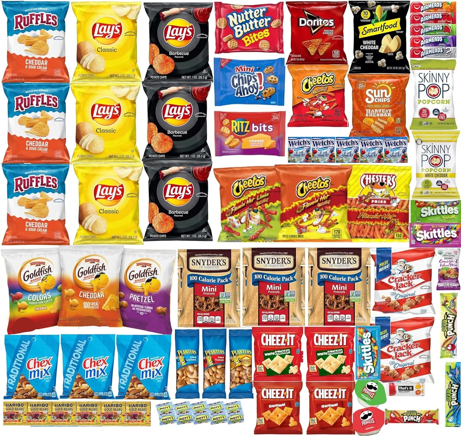 GRAB-A-SNACK 70-Snack and Candy Variety Box: Great for Parties! The Ultimate Snacking Experience Care Package - Sweet, Savory, and Everything In Between!