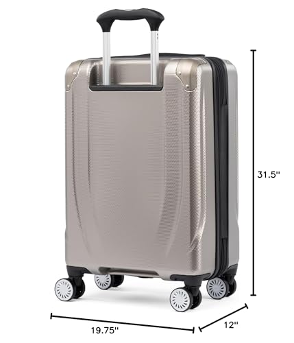Travelpro Pathways 3 Hardside Expandable Luggage, 8 Spinner Wheels, Lightweight Hard Shell Suitcase, Carry On 21 Inch, Black Knight