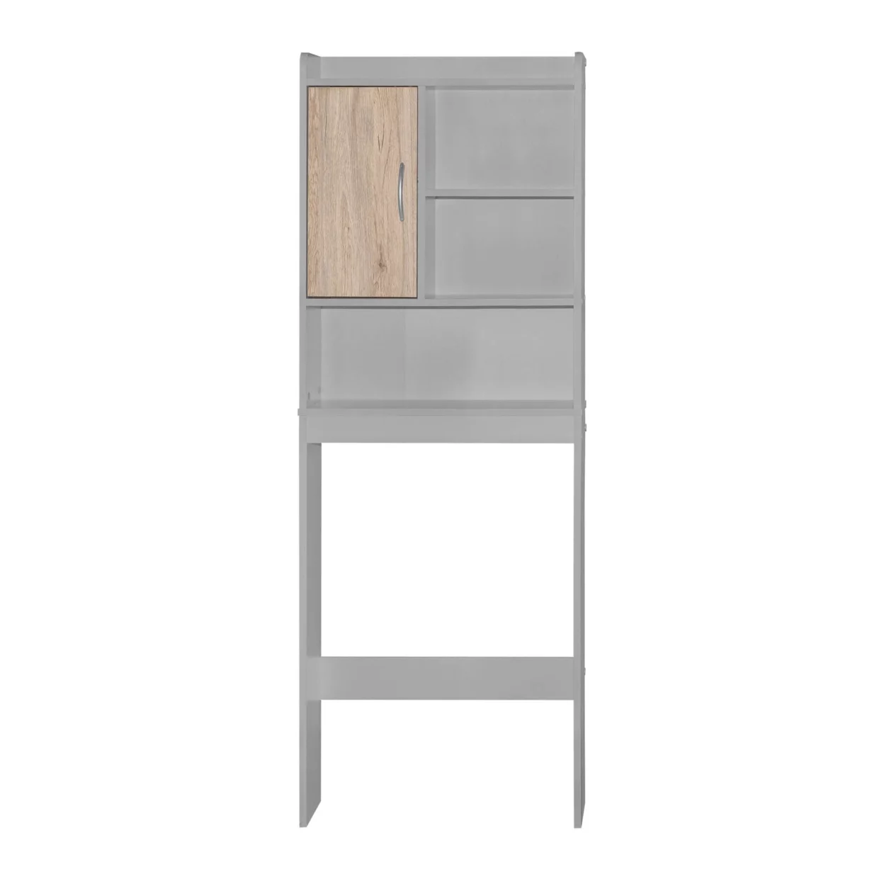 Ace Over-the-Toilet Storage Cabinet in Light Gray & Natural Oak