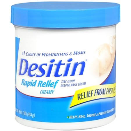 6 Pack - Desitin Rapid Relief Diaper Rash Cream 16 oz, White