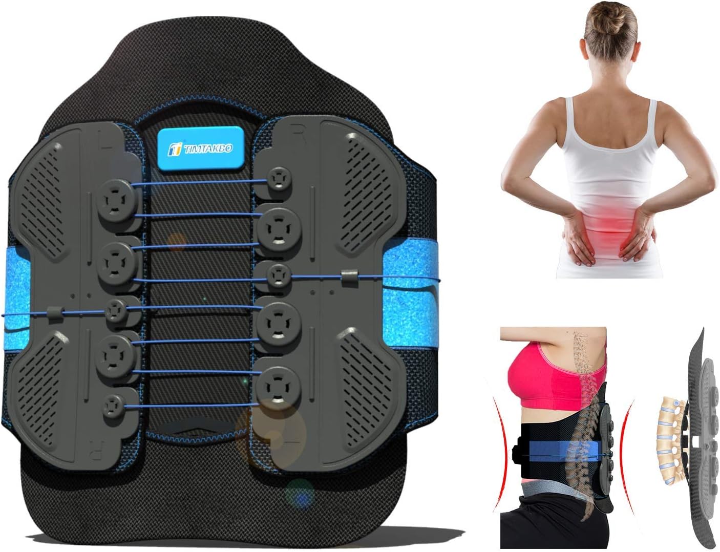 LSO Back Brace with Maximum Decompression Plate&Adjustable Arch Back Support,Pulley System Lumbar Support Belt for Herniated Disc Pain Relief,Spine Stenosis,Sciatica,Scoliosis(S/M fit belly 23.5-35)