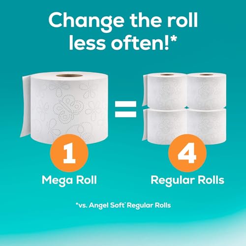 Angel Soft Toilet Paper with Fresh Lavender Scented Tube, 48 Mega Rolls = 192 Regular Rolls, Soft and Strong Toilet Tissue