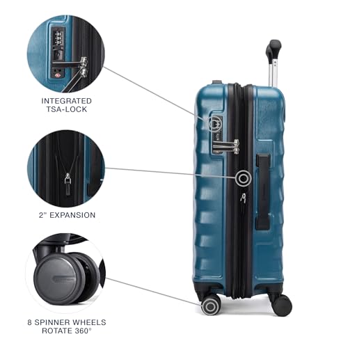 Travelpro Maxlite Air V2 Hardside Expandable Carry on Luggage, 8 Spinner Wheels, Lightweight Hard Shell Suitcase, TSA lock, Black, Carry On 21-Inch