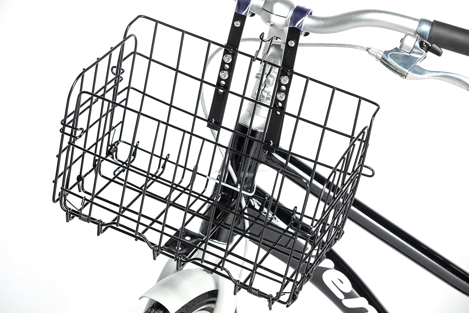 Folding Front Bicycle Basket Steel Black