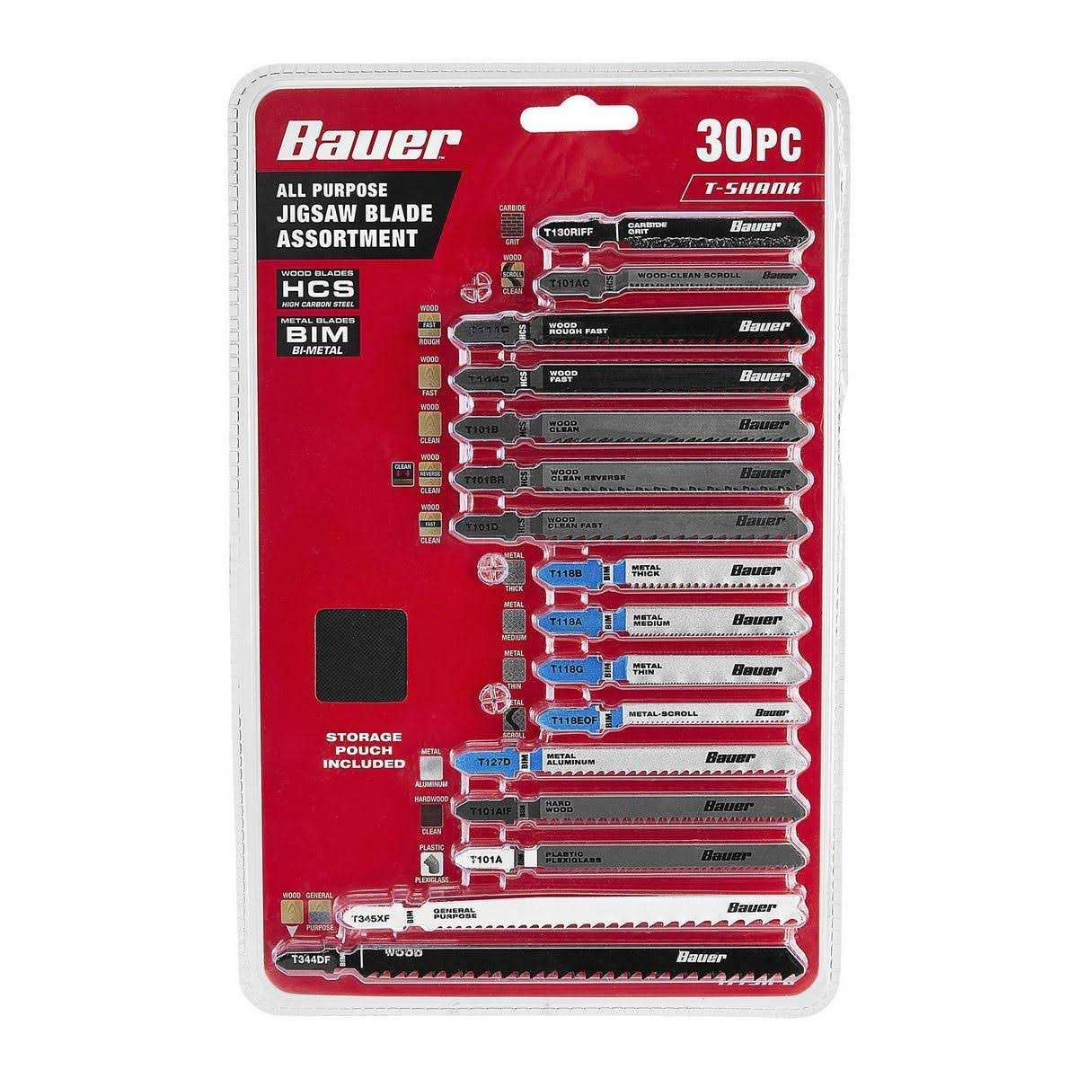 Bauer T-shank General Purpose Jig Saw Blade Set