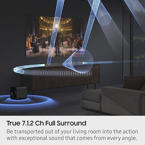 SAMSUNG Q990D 11.1.4ch Soundbar w/Wireless Dolby Atmos Audio, Rear Speaker Included, Q-Symphony, SpaceFit Sound Pro, Adaptive Sound, Game Mode Pro with Alexa Built-in, HW-Q990D/ZA