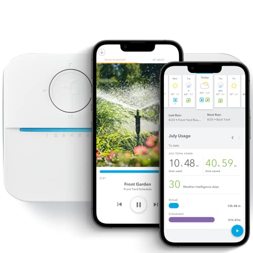 Rachio WiFi Smart Sprinkler Controller (8-Zone Irrigation Remote Control) – App-Based Scheduling, Local Weather Intelligence, Rain Skips, Easy DIY Install