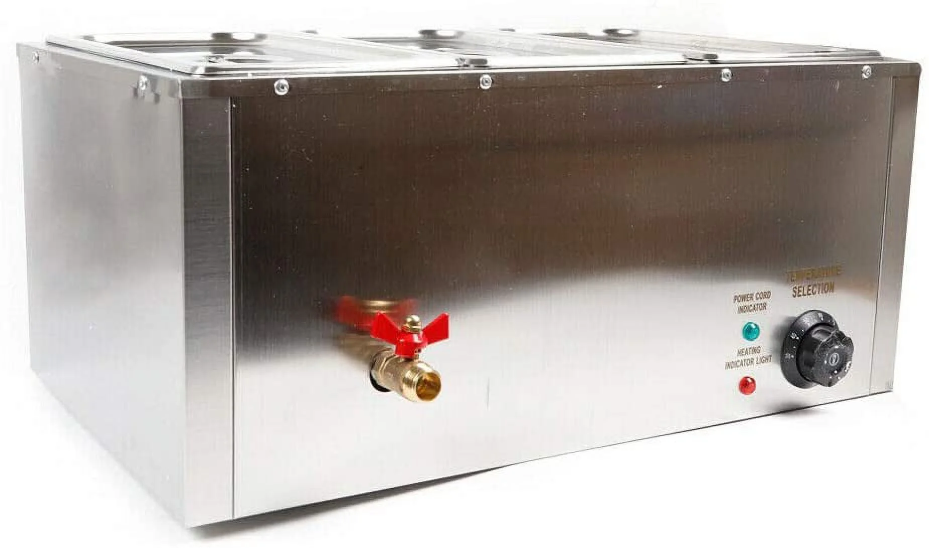 WUZSTAR 37L Commercial Food Warmer Electric Table Countertop Steamer Large Capacity Stainless Steel Soup Station