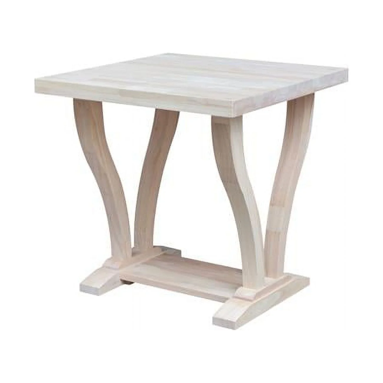 LaCasa Solid Wood End Table, Unfinished