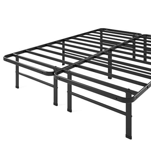 ZINUS Rumi 14in Full Metal Bed Frame, Quick Assembly SmartBase® Mattress Foundation, Heavy Duty Sturdy Steel with No Box Spring Needed, Eco-Friendly Packaging, Black