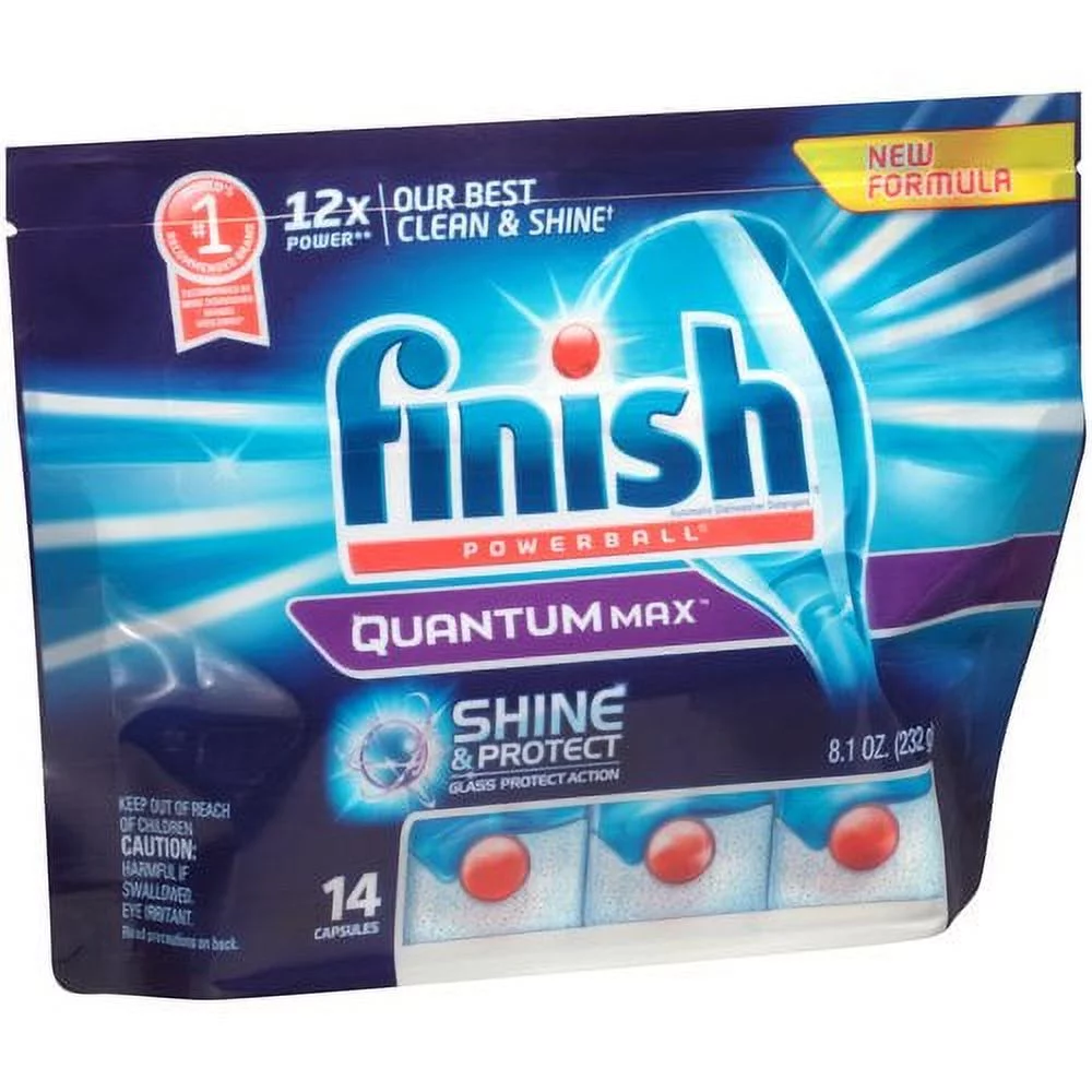 Finish Quantum Max Powerball Dishwasher Detergent Tablets, 14 Count