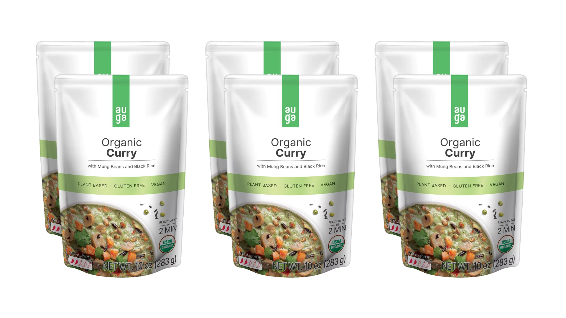 AUGA Organic Green Curry Meal, 10oz (6-pack)