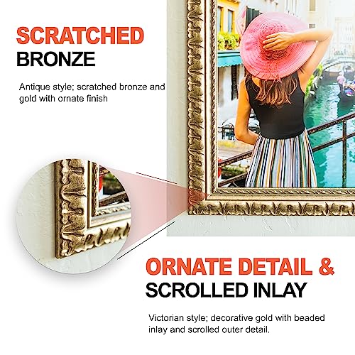 Craig Frames Bravado, 8x10 Picture Frame, Antique Silver