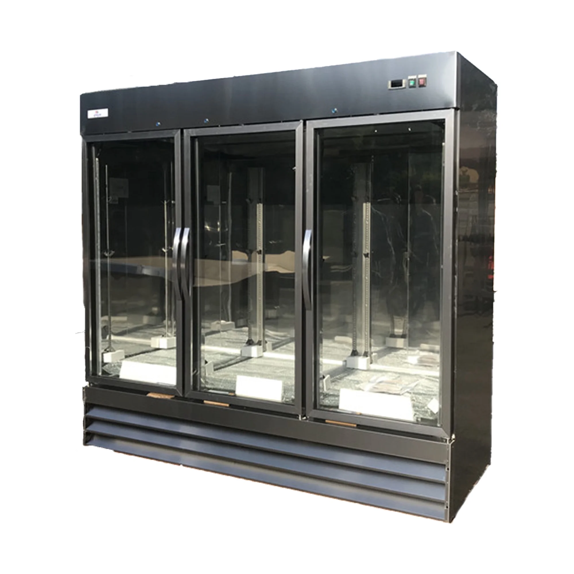 81 in. Three Glass Door Upright Reach-In Stainless Steel Commercial Refrigerator, 72 Cu. ft.