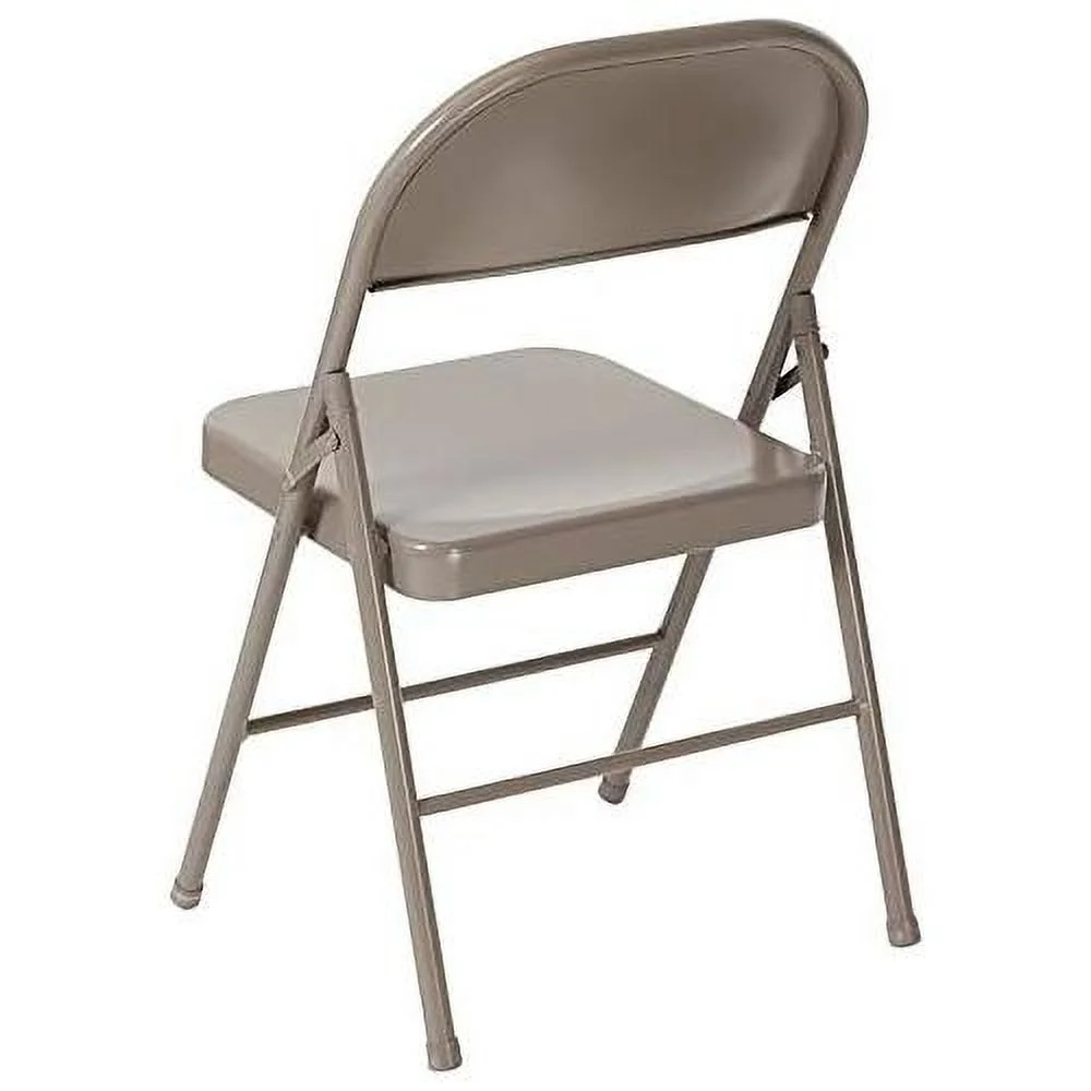 10 Pack Marvelius Double Braced Gray Metal Folding Chair