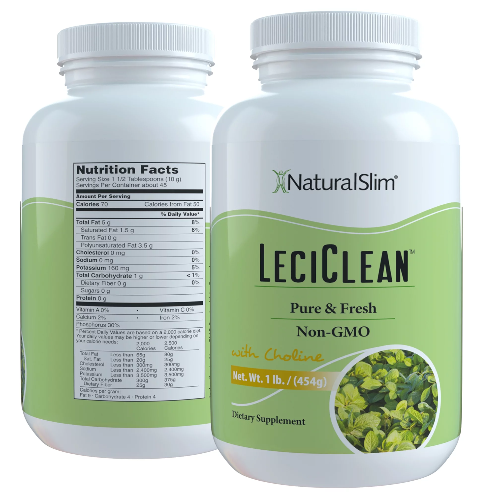 NaturalSlim Leciclean® - Soy Lecithin Granules with Choline - Pure Lecithin Powder, 454 grams